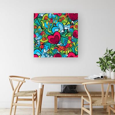 The Range Hippie Psychedelic Pattern Canvas Print - Green / Medium