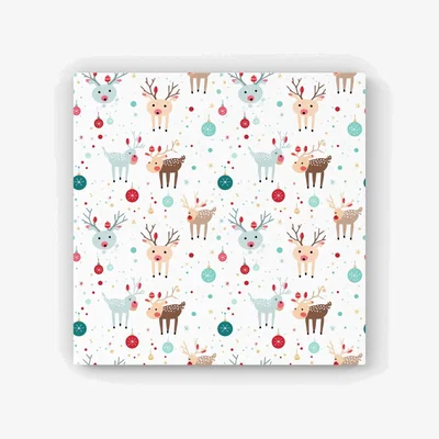 The Range Happy Reindeer With Christmas Lights HD Metal Print - White / 56cm