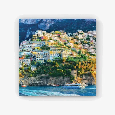 The Range Positano, Amalfi Coast HD Metal Print - Green / 30cm