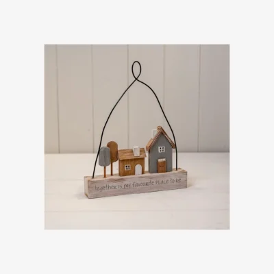 The Range Wooden Hanging 'Together is My Favourite Place To Be' Home Sign with - Grey