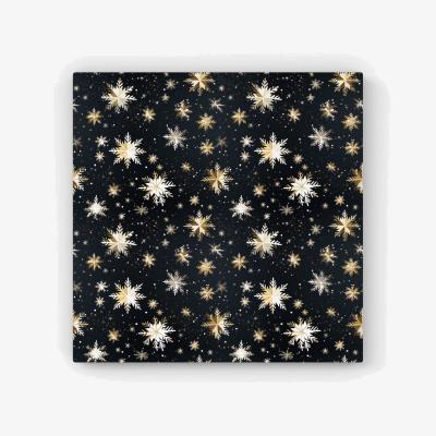 The Range Silver Gold Snowflake Pattern HD Metal Print - Blue / 40cm