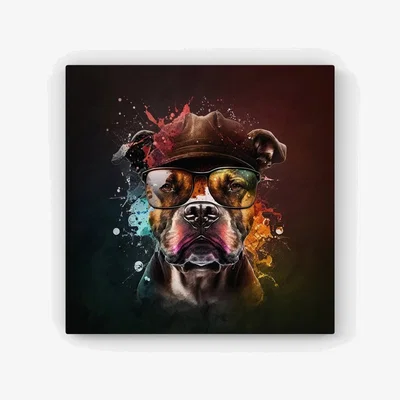 The Range Staffy Bull Terrier Dog Splashart HD Metal Print - Neutral / 40cm