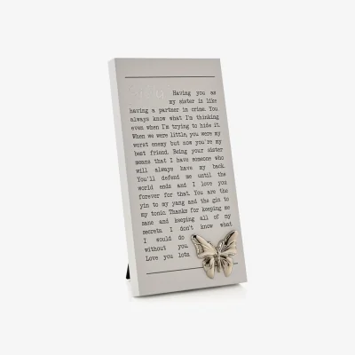 The Range Uniqueful Moments Sister Message Standing Plaque