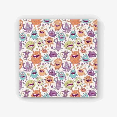 The Range Playful Halloween Monsters Canvas Print - Purple / 76.2cm
