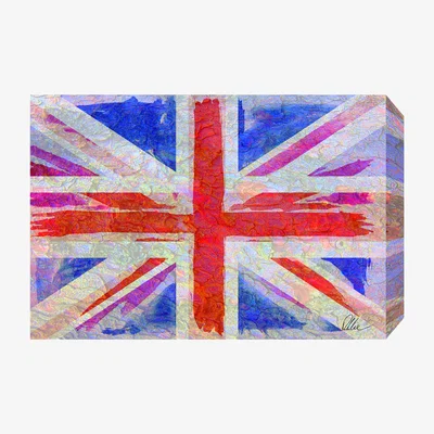 The Range Maps and Flags Union Jack Art Print Wrapped on Canvas - Red / 112cm
