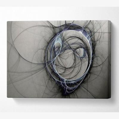 The Range Grey Planet Twist Canvas Print Wall Art - Yellow / 50.8cm