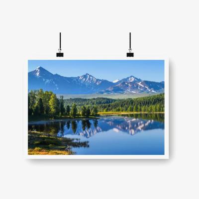 The Range Summer Mountain Lake Art Print - Blue / 84.1cm