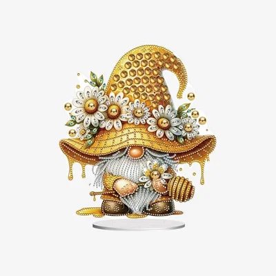 The Range Honeycomb Gnome Diamond Painting Table Top Ornament - Gold