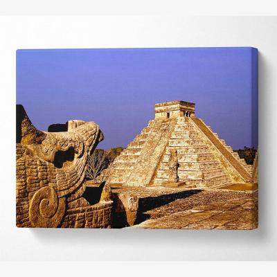 The Range Mexico Pyramids Canvas Print Wall Art - Yellow / 81.28cm