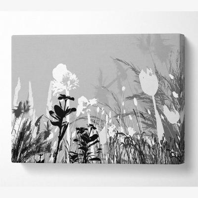 The Range Silver Splash Flowers Canvas Print Wall Art - Yellow / 66.04cm