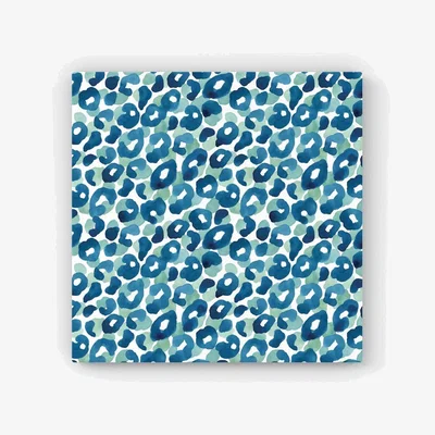 The Range Watercolour Leopard Print HD Metal Print - Blue / 40cm
