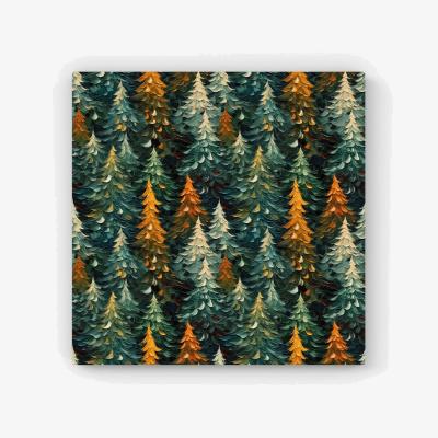 The Range Impasto Style Christmas Trees HD Metal Print - Green / 56cm