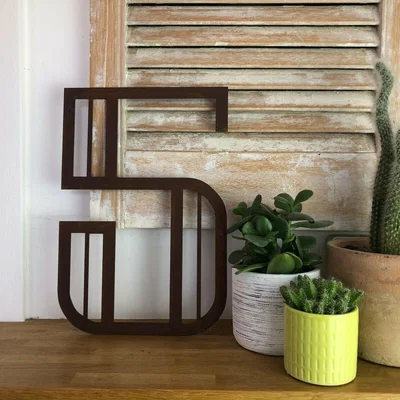 The Range Art Deco 12 Inch Rusty Metal Number 5 - Rusted