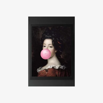 Rockett St George Pink Bubblegum Traditional Lady Portrait Canvas