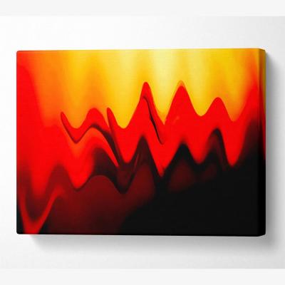 The Range Liquid Fire Canvas Print Wall Art - Yellow / 50.8cm