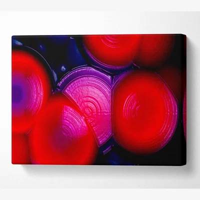 The Range Red Blue Slices Canvas Print Wall Art - Yellow / 101.6cm