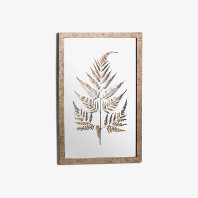 The Range Metallic Mirrored Brass Fern Wall Art Contemporary Decor - Brass
