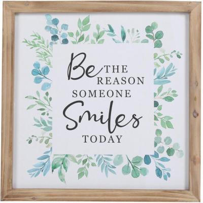 The Range Botanical Happiness Motto Wooden Plaque
