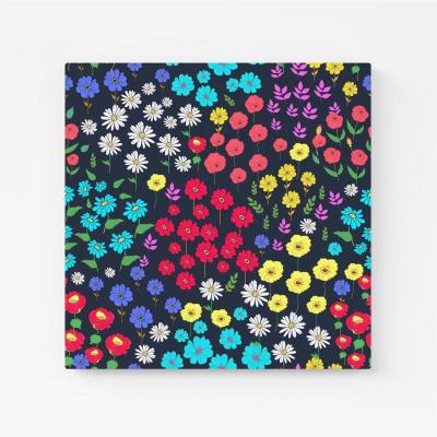 The Range Multicoloured Flower Pattern Canvas Print - Red / Small