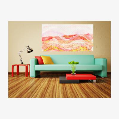 The Range Countryside Wheat Field Graphic Art Wrapped on Canvas - Orange / 76cm / 112cm