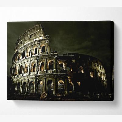 The Range Colosseum Roman Architecture Canvas Print Wall Art - Yellow / 81.28cm