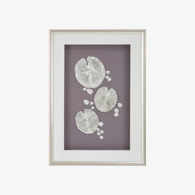 The Range Nason Silver Leaf Design Wall Art with Wooden Frame - Silver