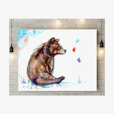 The Range Brown Bear Canvas Wall Art - Brown / 40cm