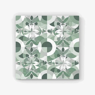 The Range Geometric Pastel Green HD Metal Print - Green / 40cm