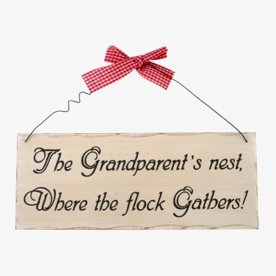 The Range Grandparent's Nest Hanging Sign - Rustic Family Decor for Home - Tan