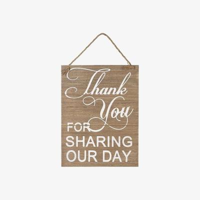 The Range Shabby Chic Wooden Thank You Wedding Sign - Natural