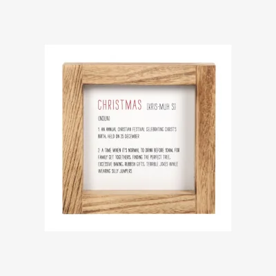 The Range Christmas Definition Wooden Sign Festive Home Decor - Brown