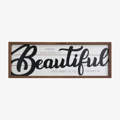 The Range Beautiful Story Slogan Framed Sign - White