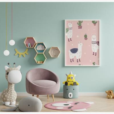 The Range Happy Lama Art Print - Pink / 29.7cm