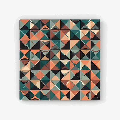 The Range Geometric Print Pattern HD Metal Print - Green / 30cm