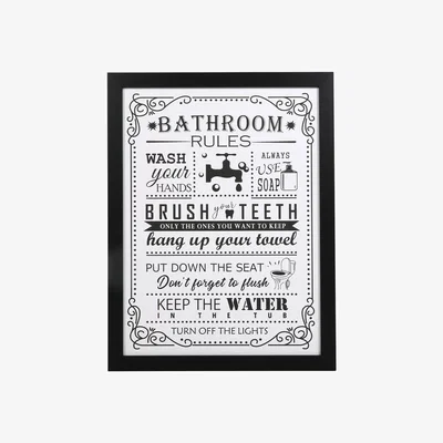 The Range Framed Monochrome Bathroom Rules