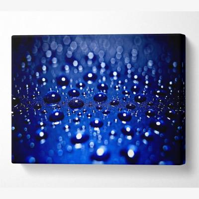 The Range Drops On Blue Canvas Print Wall Art - Yellow / 50.8cm