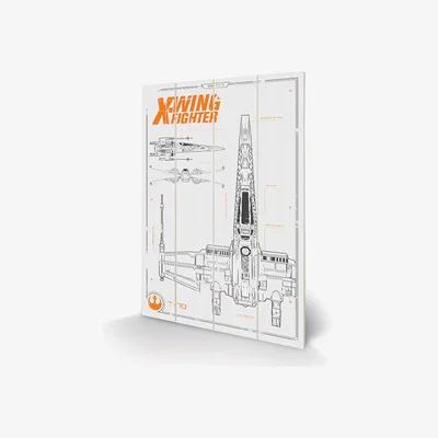 The Range Star Wars Episode VII (X Wing Plans) Wall Art - Colourful