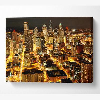 The Range Citylights Canvas Print Wall Art - Yellow / 50.8cm