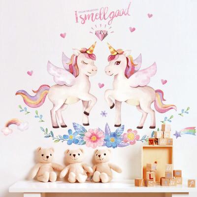 The Range Unicorn Cartoon Wall Sticker Kids Room  - White