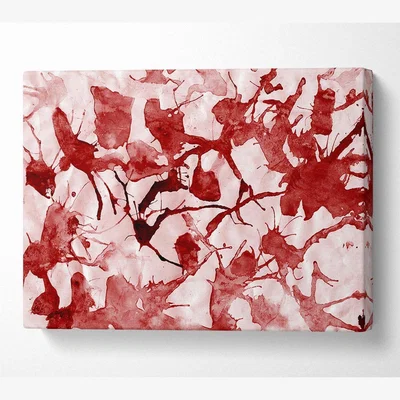 The Range Scatter Leaves Red Canvas Print Wall Art - Yellow / 81.28cm