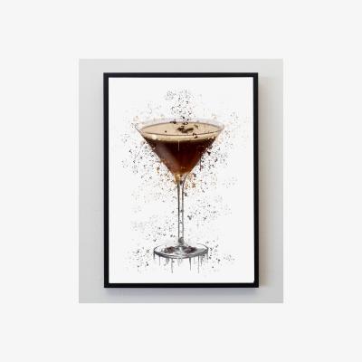 The Range Espresso Martini Splatter Art Print - Brown / A4