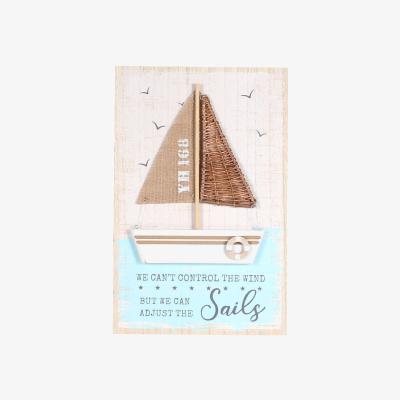 The Range Embellished Sailboat Wooden Plaque