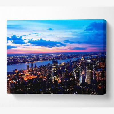 The Range City River Flows Canvas Print Wall Art - Yellow / 81.28cm