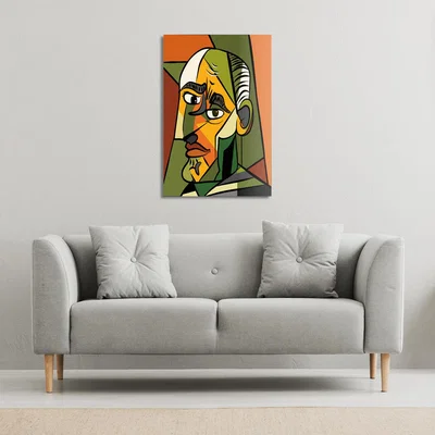 The Range frowning man closeup Canvas Print - Orange / 61cm / 41cm