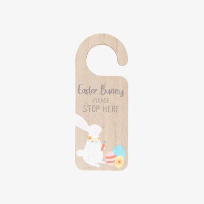 The Range Easter Bunny Stop Here Door Hanger - Natural