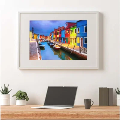 The Range Burano Island Evening Art Print - Blue / 84.1cm