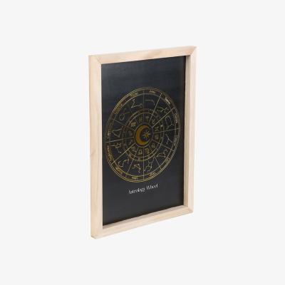 The Range Astrology Wheel Framed Wall Art Print In Gold Foil Finish - Black
