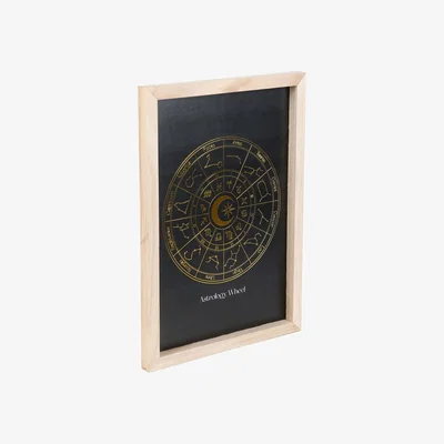 The Range Astrology Wheel Framed Wall Art Print In Gold Foil Finish - Black
