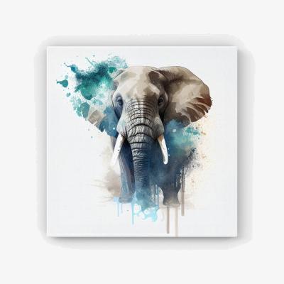 The Range Majestic Elephant Splashart HD Metal Print - Grey / 40cm