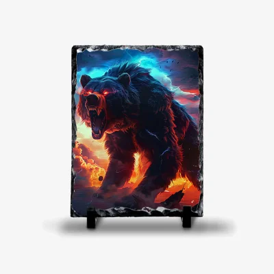 The Range Neon Red Eye Bear Photo Rock Slate - Slate